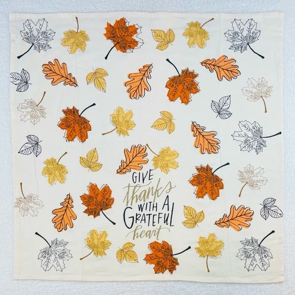 MAINSTAYS • Cream/Multi Fall Leaves Thanksgiving Kitchen Towel - Picture 9 of 10
